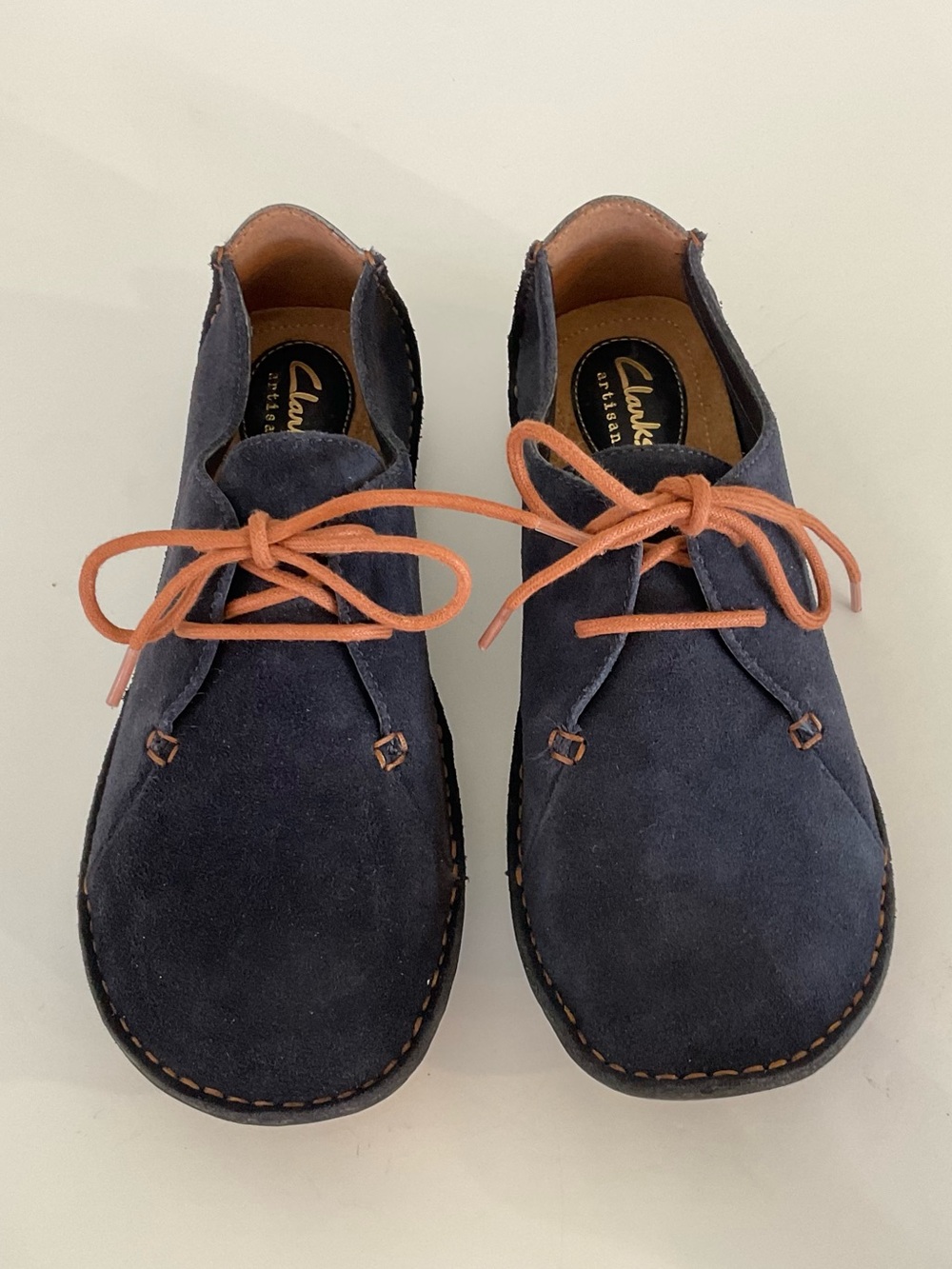 CLARKS Janey Mae Oxford in Blue Suede Round Toe Box Size 8 NEW